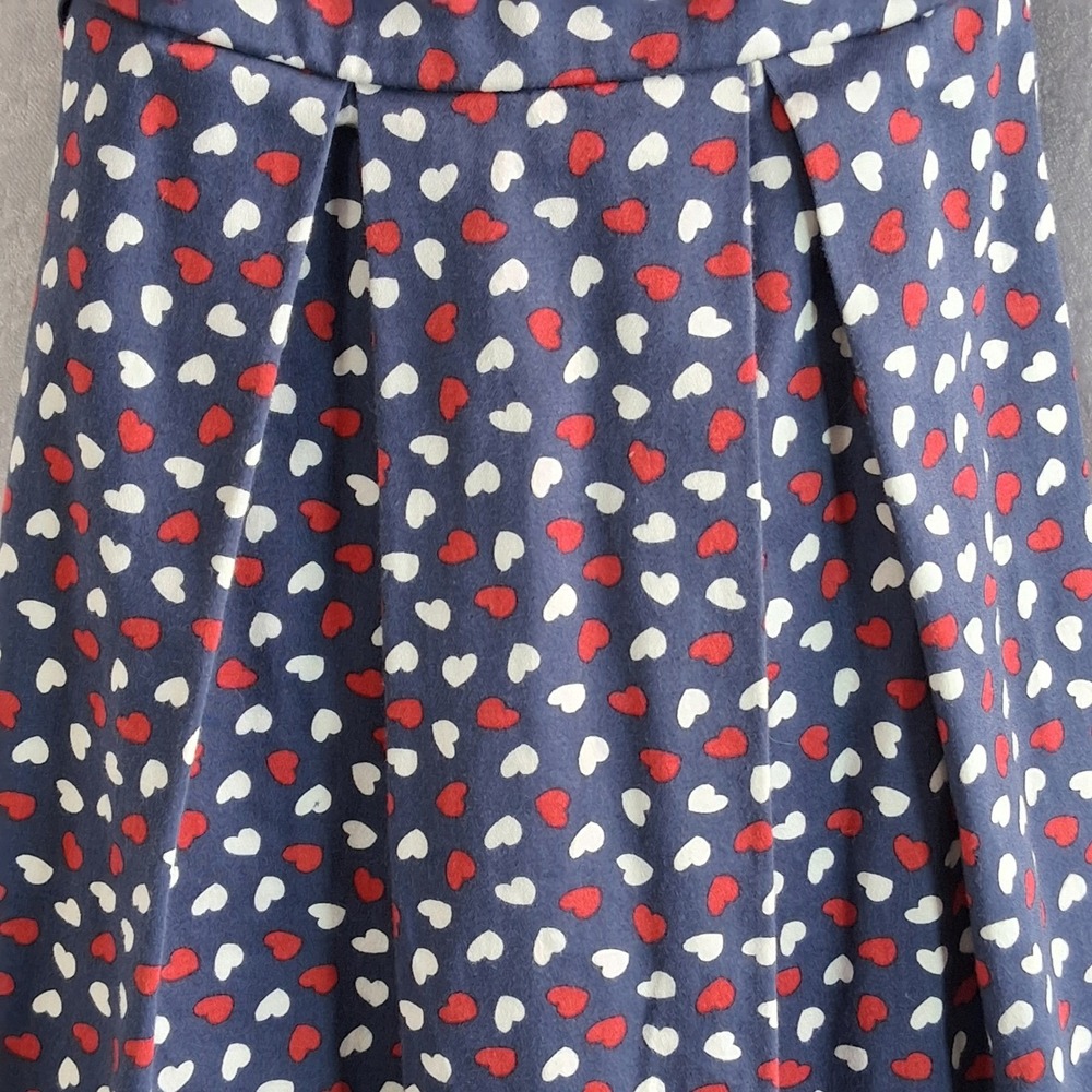 Closet London Mini Dress Navy Blue Red White Hearts Pattern Fit Flare Zipper 8 - Picture 7 of 9